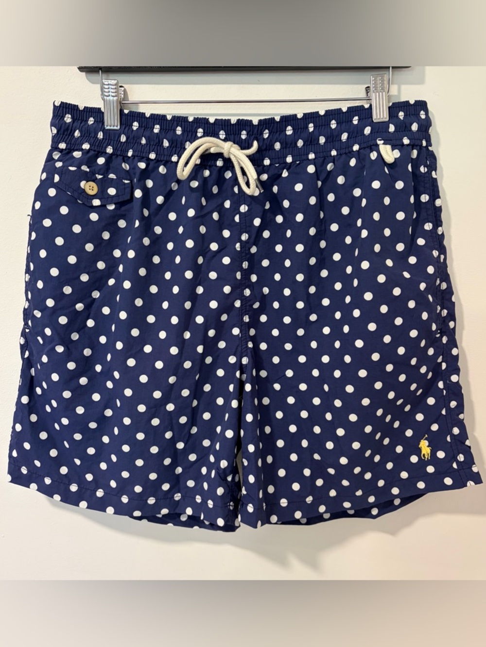 Ralph Lauren Navy with White Polka Dot Swim Shorts trunks